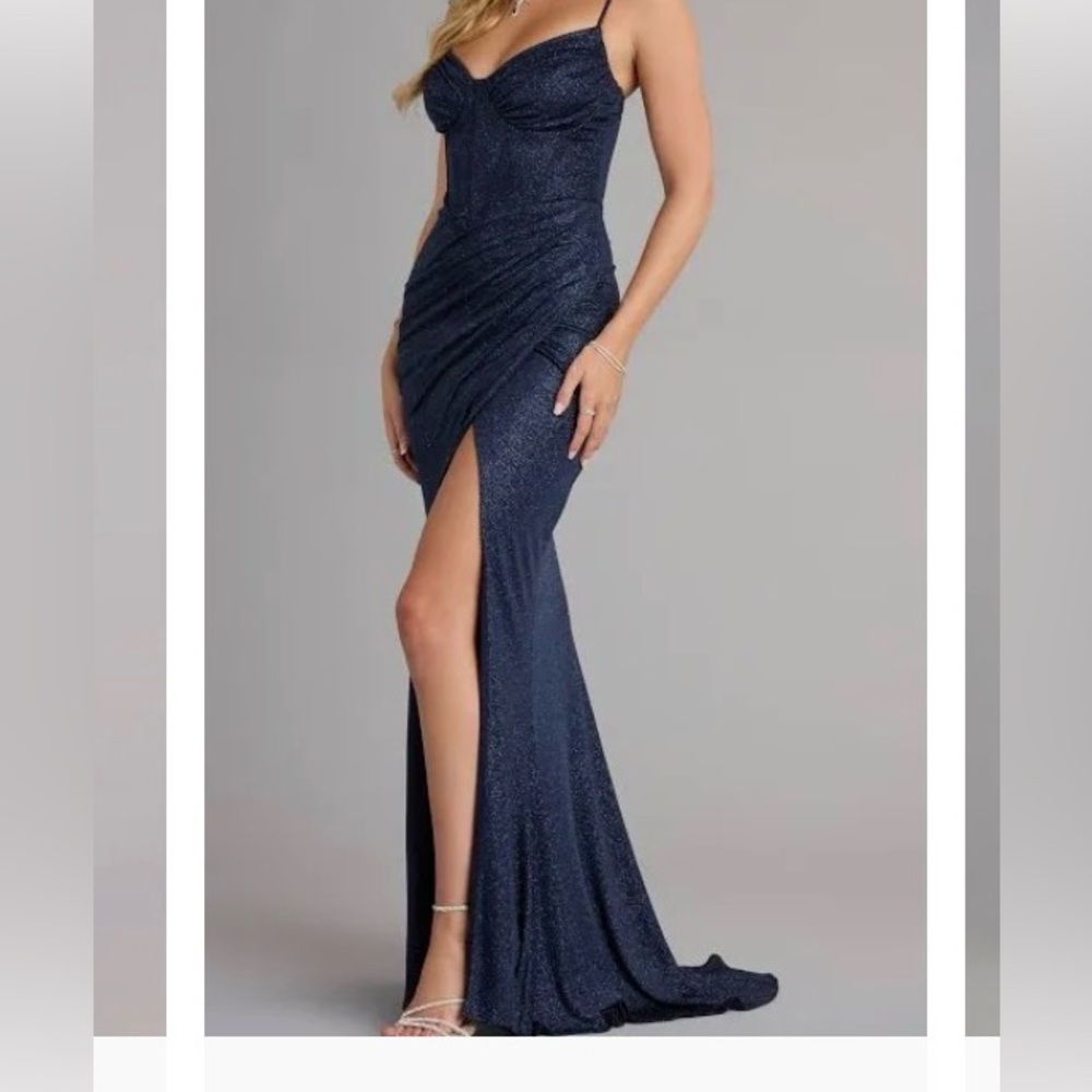 Elegant dark blue dress